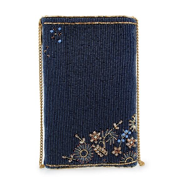 Mary Frances Fairy Dust and Floral Blue Beaded Crossbody Phone Bag - Picture 4 of 6